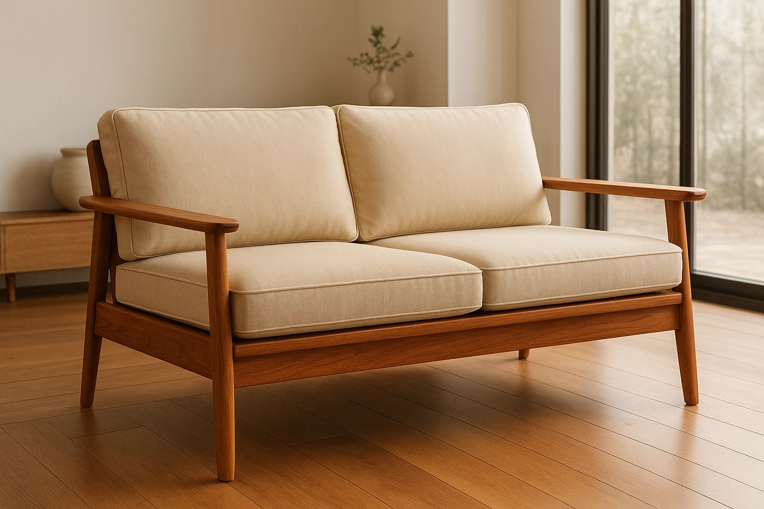 OakCraft Wooden Sofa