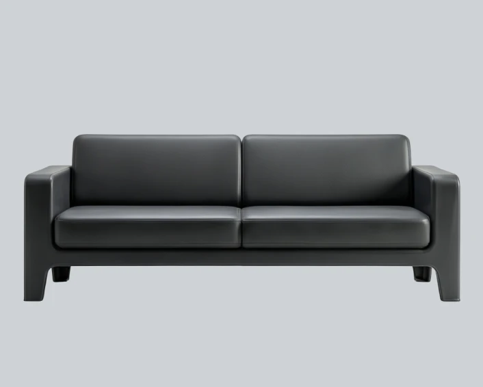 PolyForge Matte Black Plastic Sofa